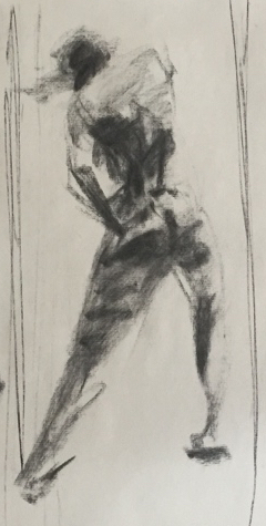   One goal of the class was to move from seeing a specific model but drawing some generic “human figure”,&nbsp; to recording exactly what we see. Each drawing was completed in 60 seconds.&nbsp;  